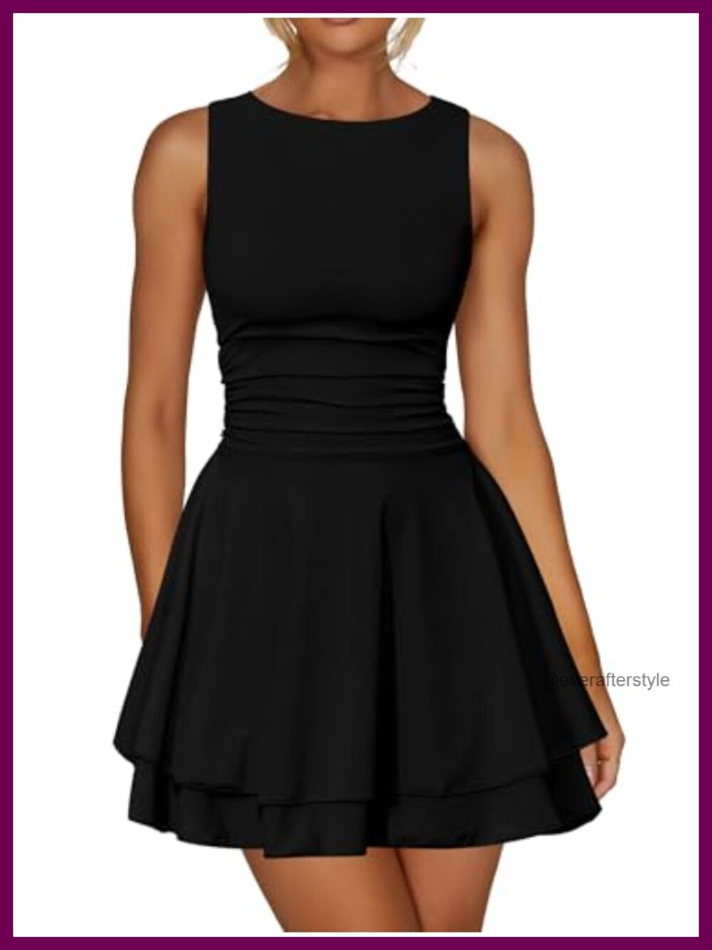 Women's Ruffle Hem Boat Neck Party Mini Dress